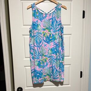 Lilly Pulitzer Pink and Blue Tropical Mini Dress Kristen swing dress